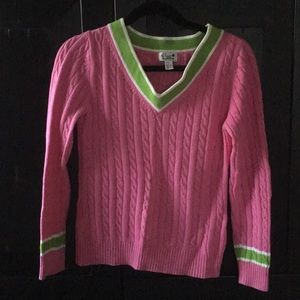 Lilly Pulitzer Cotton Cable V neck sweater